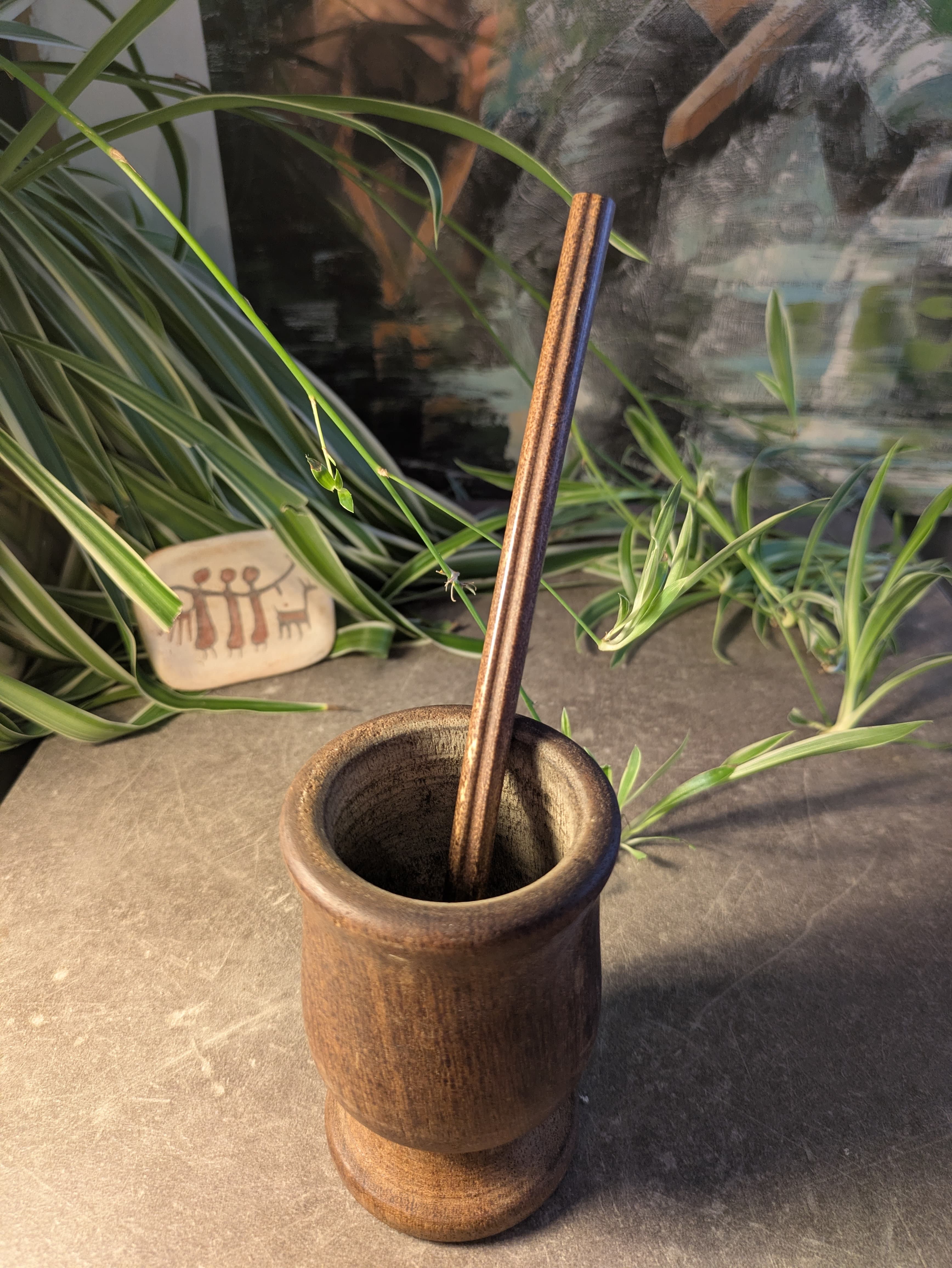 Bambilla utilisée avec une calebasse de maté